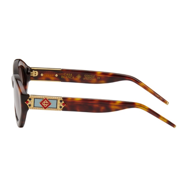  카사블랑카 Casablanca Brown Monogram Plaque Sunglasses 241195M134012