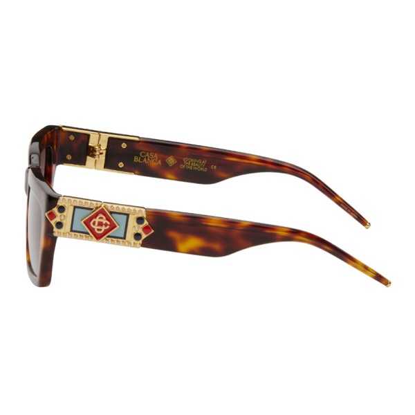  카사블랑카 Casablanca Brown Monogram Plaque Sunglasses 241195M134019