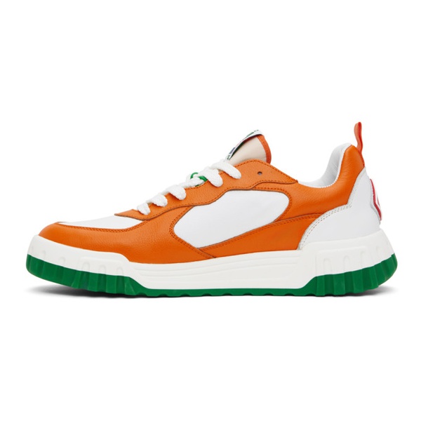  카사블랑카 Casablanca Orange & White The Court Sneakers 241195M237015