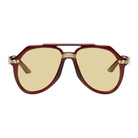 카사블랑카 Casablanca Burgundy Rajio Sunglasses 221195M134004