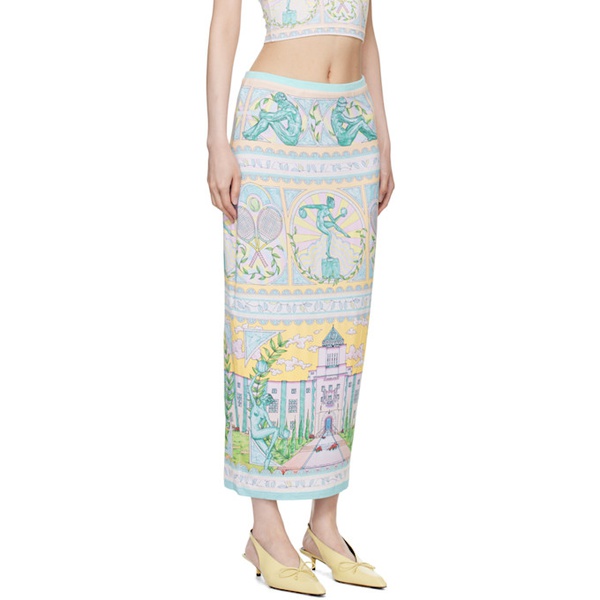  카사블랑카 Casablanca Multicolor Vase Midi Skirt 242195F092001