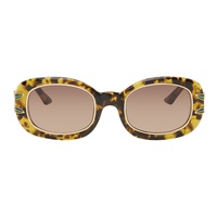 카사블랑카 Casablanca Gold & Brown Laurel Sunglasses 242195F005003