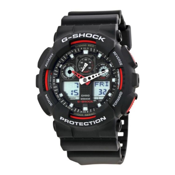  Casio MEN'S G-Shock Black Resin Black Dial GA100-1A4