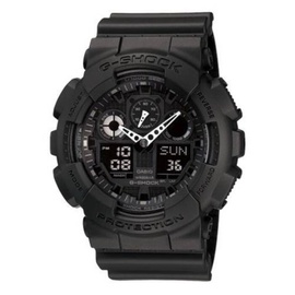 Casio MEN'S G-Shock Chronograph Resin Black Dial Watch GA100-1A1