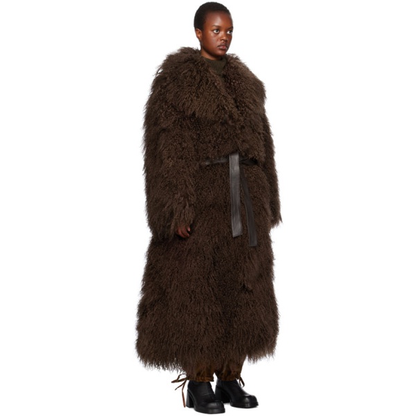  Cawley Brown Ivy Fur Coat 232948F062000