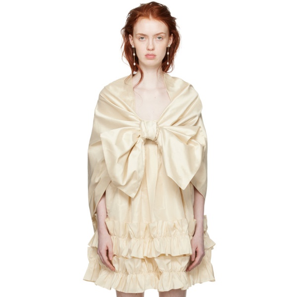  Cawley SSENSE Exclusive 오프화이트 Off-White Bow Shawl 242948F095002