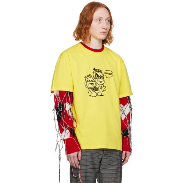  찰스 제프리 리버보이 Charles Jeffrey LOVERBOY Yellow 90s T-Shirt 241101M213007