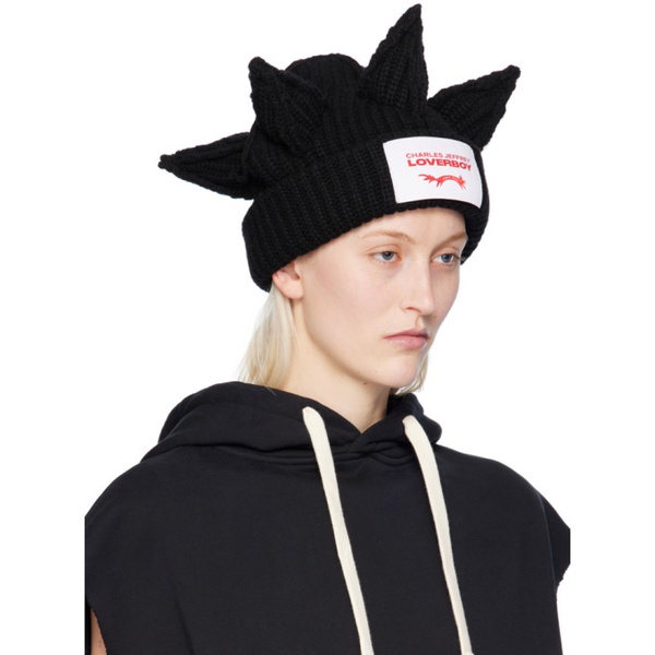  찰스 제프리 리버보이 Charles Jeffrey LOVERBOY Black Berserker Beanie 241101F014008