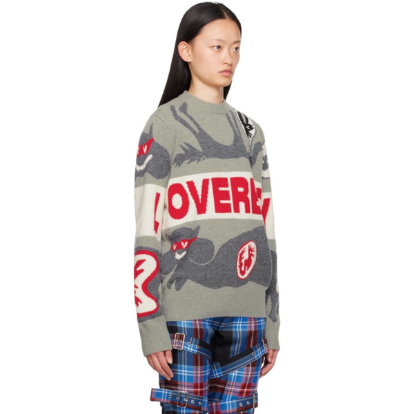  찰스 제프리 리버보이 Charles Jeffrey LOVERBOY Gray Intarsia Sweater 232101F096003