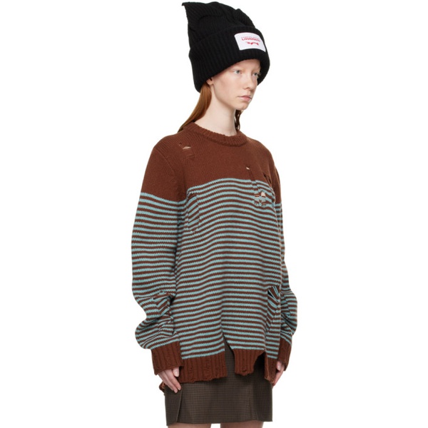  찰스 제프리 리버보이 Charles Jeffrey LOVERBOY Brown Mega Shred Sweater 231101F096001