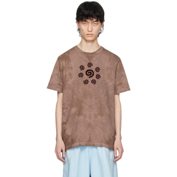  Charlie Constantinou Brown Flocked Spiral T-Shirt 241785M213005