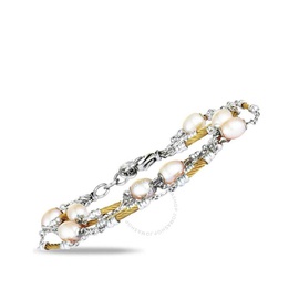 Charriol Pearl Stainless Steel and Yellow PVD Cream Pearls Bracelet 06-23-1197-11-Y
