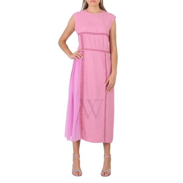 끌로에 Chloe Ladies Velvety Pink Lace-Trimmed Dress, Brand Size 38 (US Size 6) CHC21URO170306R9