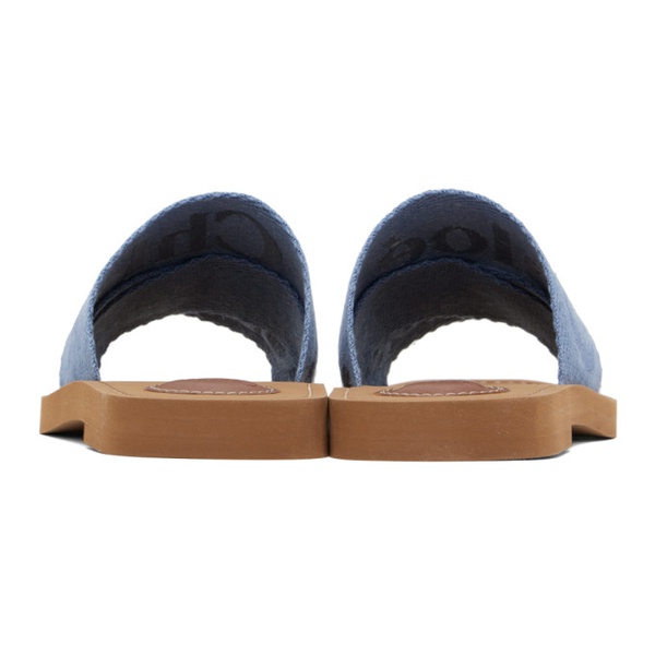 끌로에 Chloe Blue Woody Sandals 241338F124022