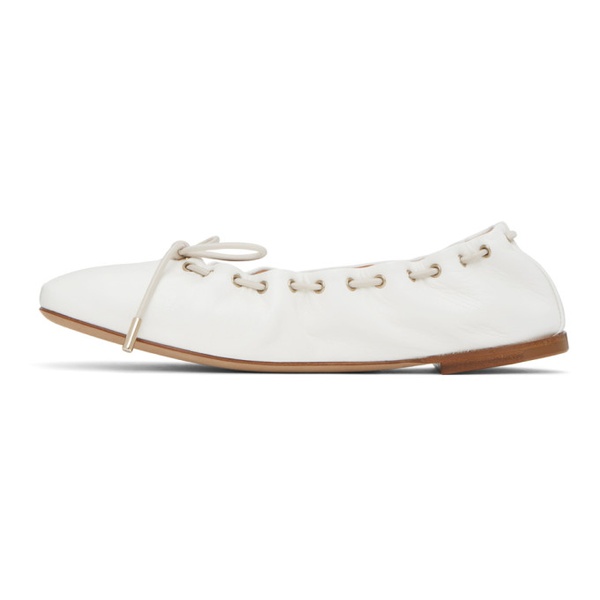 끌로에 Chloe White Oracia Ballerina Flats 231338F118009