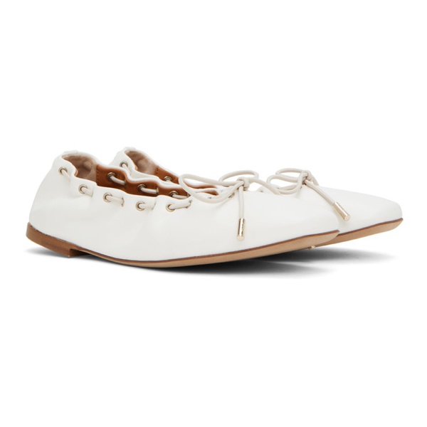 끌로에 Chloe White Oracia Ballerina Flats 231338F118009