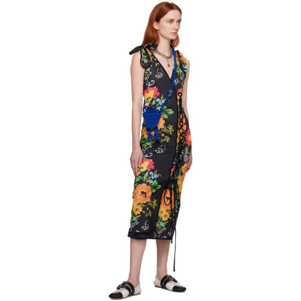  초포바 로위나 Chopova Lowena SSENSE Exclusive Black Neon Floral Midi Dress 231529F054007