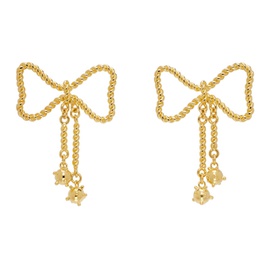 초포바 로위나 Chopova Lowena Gold Mace Bow Earrings 242529F022007