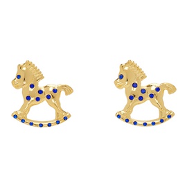 초포바 로위나 Chopova Lowena Gold Rocking Horse Earrings 242529F022004