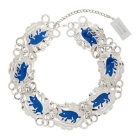 초포바 로위나 Chopova Lowena Silver & Blue Piggy Conga Necklace 242529F023016