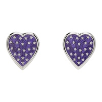 초포바 로위나 Chopova Lowena Purple & Silver Dark Heart Earrings 242529M144002