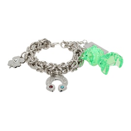 초포바 로위나 Chopova Lowena Silver Neon Kitty Charm Bracelet 242529M142000