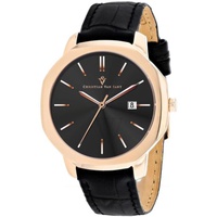 Christian Van Sant MEN'S Octavius Slim Leather Black Dial Watch CV0534