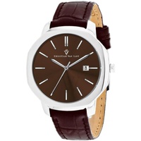 Christian Van Sant MEN'S Octavius Slim Leather Brown Dial Watch CV0536