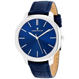 Christian Van Sant MEN'S Octavius Slim Leather Blue Dial Watch CV0532
