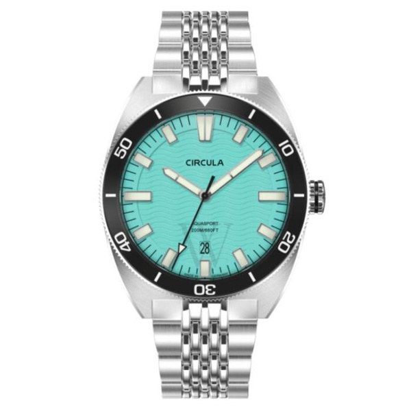  Circula MEN'S Aquasport Ii Stainless Steel Blue Dial Watch AE-ST-TS+SB-A