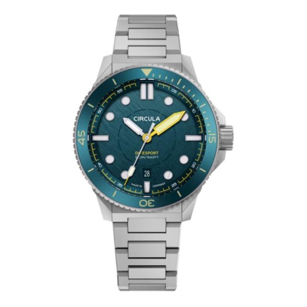  Circula MEN'S Divesport Titanium Titanium Green Dial Watch DE-TR-PP+TH-T
