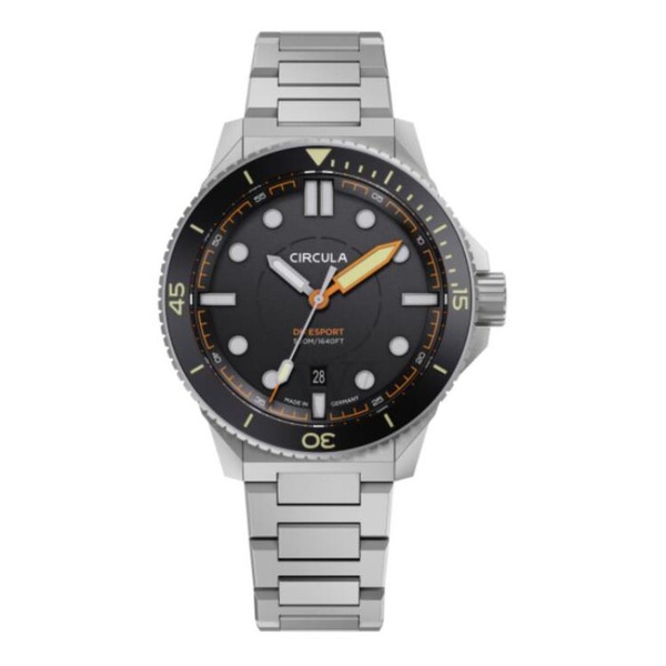  Circula MEN'S Divesport Titanium Titanium Black Dial Watch DE-TR-SS+TH-T