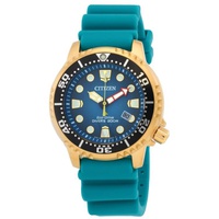 Citizen MEN'S Promaster Dive Polyurethane Turquoise Dial Watch BN0162-02X
