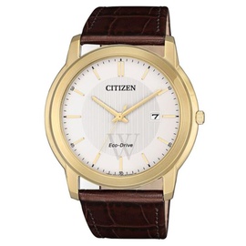 Citizen MEN'S Leather White Dial Watch AW1212-10A