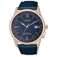 Citizen MEN'S Radio-Controlled Leather Blue Dial Watch CB0152-24L