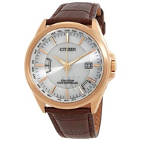Citizen MEN'S Leather White Dial Watch CB0253-19A