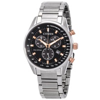 Citizen MEN'S Chronograph Stainless Steel Black Dial Watch AT2396-86E