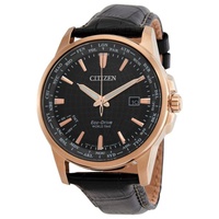 Citizen MEN'S World Time Leather Black Dial Watch BX1008-12E