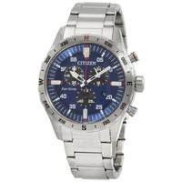 Citizen MEN'S Chronograph Stainless Steel Blue Dial Watch AT2520-89L