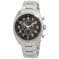 Citizen MEN'S Garrison Chronograph Super Titanium Black Dial Watch AT2480-81E