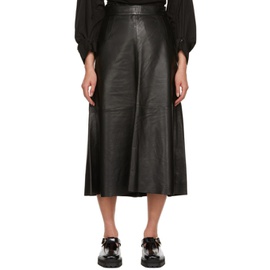Citizens of Humanity Black Aria Leather Midi Skirt 232030F092001