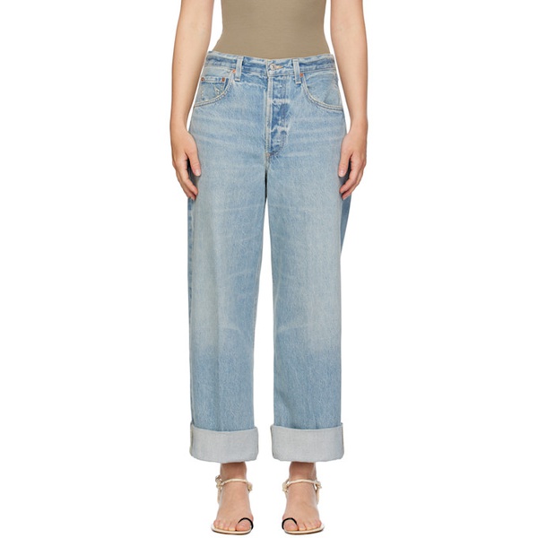  Citizens of Humanity Blue Ayla Baggy Cuffed Crop Jeans 242030F069001