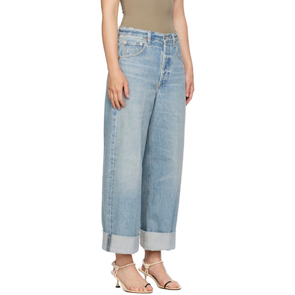  Citizens of Humanity Blue Ayla Baggy Cuffed Crop Jeans 242030F069001