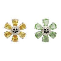 콜리나 스트라다 Collina Strada SSENSE Exclusive Green & Yellow Happy Flower Earrings 241236F022013
