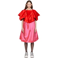 Comme des Garcons Red & Pink Oversized Midi Dress 232245F054000