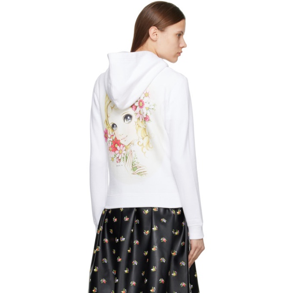  Comme des Garcons Girl White Printed Hoodie 222670F097000