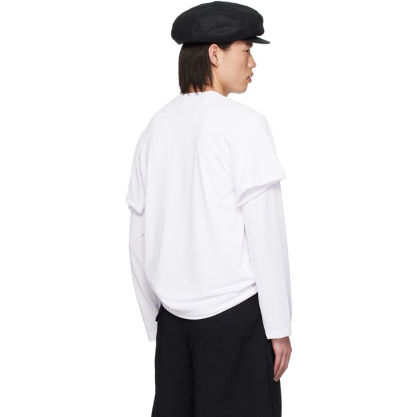  Comme des Garcons Homme Plus White Layered Long Sleeve T-Shirt 241347M213005