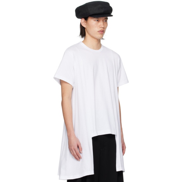  Comme des Garcons Homme Plus White Asymmetric T-Shirt 241347M213002