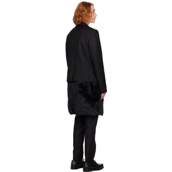  Comme des Garcons Homme Plus Black Layered Faux-Fur Coat 232347M176001
