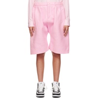 Comme des Garcons Homme Plus Pink Pleated Shorts 222347F088001